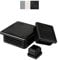 FUX 10 Stück Kunststoff Quadrat Rohrstopfen, 10x10mm-120x120mm, Lamellenstopfen, Möbelgleiter, Stuhlbeinkappen, Verschlussstopfen, Stuhlbeinschoner, Stopfen, Quadratstopfen (50x50x3-5mm, schwarz)