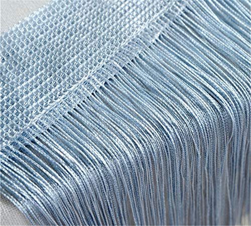 RAILONCH Fadengardine, Tür Vorhang, Stangendurchzug Fadenvorhang Türvorhang 100x200cm, Fadenstore Raumteiler für Zuhause Terrasse Schlafzimmer Hochzeit (grau)