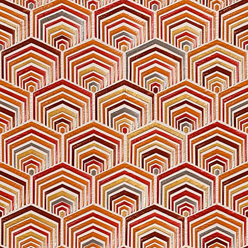 Orange Red Art Deco Wallpaper Retro Paste The Wall Textured Vinyl