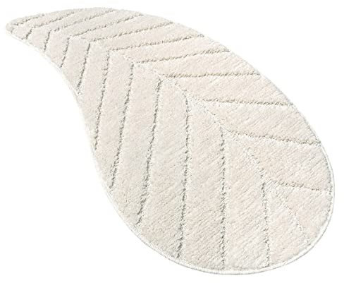 Badteppich Blatt weich saugfähig Schlafzimmer Dusche rutschfest Modell FIJI Creme