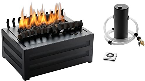 Planika Senso Basket Bruciatore a Bioetanolo con Pannello in Vetro - Durata 4,5 ore - Capacità 1,3 litri - Alimentazione 230V - Solo per Uso Interno - Realizzato in Acciaio Zincato - Sans Fumo