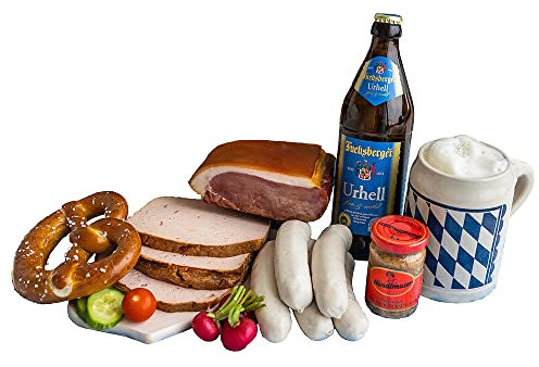 Bayerische Brotzeit ★ echt bayerische Spezialitäten vom Landmetzger aus Bayern mit Bier und Brotzeitbrett ★ Landmetzger Schiessl ★ ca. 1700g