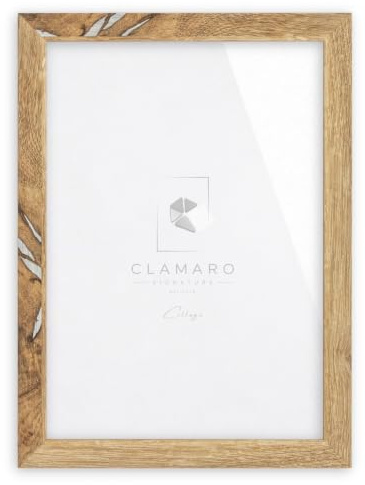 CLAMARO Bilderrahmen Collage, eckig, MDF Holz, Eiche Altholz, 13 x 19 cm | Handgefertigt in Deutschland, Profilbreite 30 mm, inkl. Rückwand und Zackenaufhänger, für Hoch- und Querformat, Acrylglas