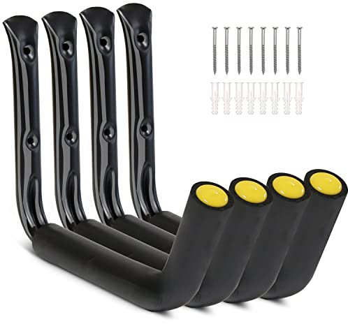 GEEDAR 45,4 kg Kapazität (38,1 cm), robuste Garagen-Aufbewahrungshaken (4 Packungen) Kajak-Aufhängung, Wandmontage, Regal zum Aufhängen von Leitern, Fahrrädern