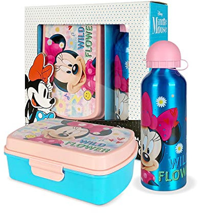 Set Pranzo 2 Pezzi Disney Minnie Mouse Friends Borraccia 500ml portapranzo 5389