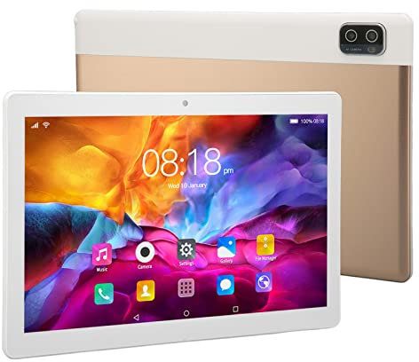 ciciglow Tablet da 10,1 Pollici, Schermo P50 IPS HD 6GB 128GB Rom Tablet Computer, Anteriore 200w Posteriore 500w, Doppia SIM, Batteria 8800mAh, WiFi Dual Band 2.4G/5G, per Android 12