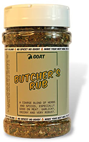 The GOAT Butcher’s Rub Extra-Large 150g Shaker - Coarse Fragrant Herby Blend for Big Joints Whole Birds or Steaks, Withstands High Oven & BBQ Temperatures, Deep Rich Savoury Meat Seasoning