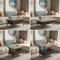 BERA DESIGN Extendable Dining Table 6-8 Seater, Lift Top Coffee Table, Extendable & Foldable Coffee Table Converts to Dining Table - 90x60x45cm with 3 Variable Height Level