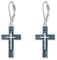 YFN Türkis Kreuz Ohrringe Sterling Silber Religiöses Kreuz Ohrringe Baumeln Tropfen Ohrringe Schmuck Christliche Geschenke für Damen