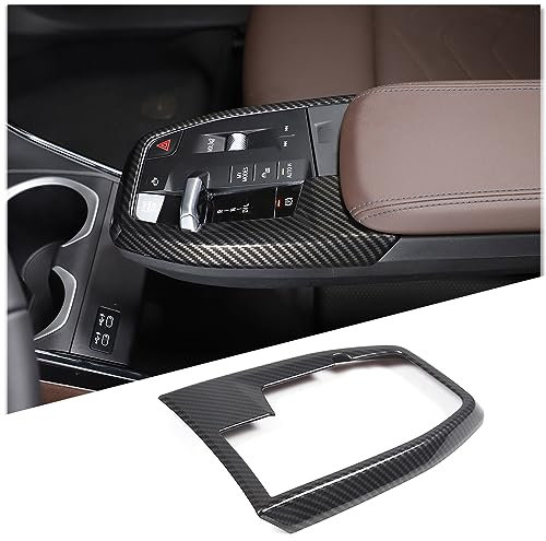 DIYUCAR ABS Carbon Fiber Car Center Console Shift Gear Panel Frame Cover Trim Sticker For B-M-W X1 IX1 U10 U11 2023-2024 Interior Accessories