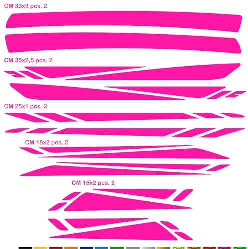 Generico Kit 10 Adesivi Stickers Decal Telaio Bici Bicicletta MTB Universale Frame Protezione cod. 2021 (046 Rosa Fluo)