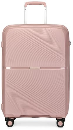 British Traveller Koffer Trolleys Hartschalenkoffer 67 * 46 * 27cm Handgepäck Koffer 100% PP Reisekoffer mit 8 Spinnerräder Rollkoffer TSA-Schloss Suitcase Pink