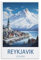 Reykjavik Island Vintage Reiseposter Landschaft 20 x 30 cm Wandkunstdruck Leinwand Kunst Poster Modern Familie Schlafzimmer Dekor Poster