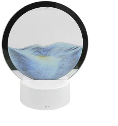 Bewegliche Sandkunstbilder, fließende Sandmalerei, Ornamente, 3D-Landschaft, Treibsand, Tischlampe, Heimdekoration, Arbeit, entspannende Schreibtisch-Dekorationen (blau)
