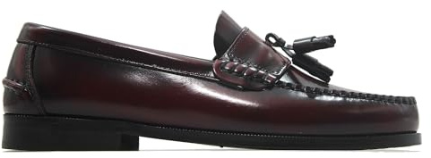 LATINO - Zapato mocasín,Castellano de Piel sin Cordones,borlas,Suela de Piel Cosida a Mano, tacón, para: Hombre