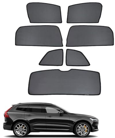 Parasol Coche Infantil Lateral Protector Solar para Volvo XC60 2ND 2017-2023 Parasol Ventana con Imanes Protección UV Accesorios Negro Parasol Protección para Bebé Mascotas,7pcs