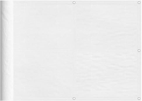 vidaXL Balkon Sichtschutz, Balkonbespannung mit Ösen Seil, Wasserfeste Balkonabdeckung, Balkonverkleidung für Balkon Terrasse, 75x700cm Weiß 100% Polyester-Oxford