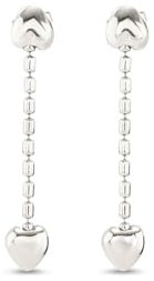 Uno de 50 Ohrringe aus Metalllegierung, versilbert mit Sterlingsilber, Anhänger mit kleinen Herzen, handgefertigter Schmuck