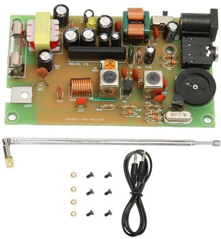 AM Transmitter Module, Short Wave Radio Transmitter Board, 21MHZ Crystal Frequency Stabilization, C1 to C6 Filter Capacitor, SW Radio Amplifier Kit, for DIY Campus Broadcast