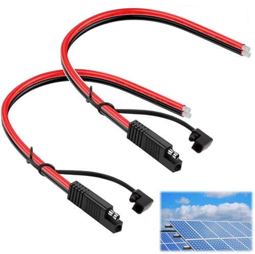 Cable de Conexión SAE,18AWG SAE Conectores 30cm,Cable de Enchufe de Batería Solar Cable SAE, SAE Conector Rápido de Desconexión,SAE de 2 Pines,Cable de Conector SAE para Motocicletas,Coches,Tractores