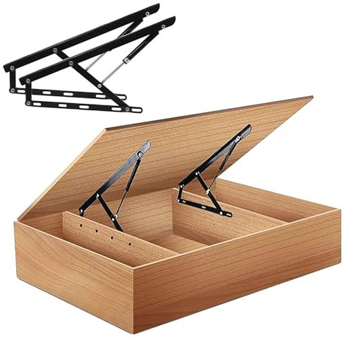 ROFBIHG 2 Stück Bett Lift Springaufbeschlag Bett aus Stahl, hydraulische Stangeklappbare Hebefederscharniere, Robustes Gasfeder-Bettaufbewahrungs-Hebeset, Pneumatische Aufbewahrungsbetten(61cm/2FT)