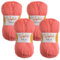 Wollidu Mila Garn zum Häkeln und Stricken 4 x 50g/133m Strickgarn 100% Polyacryl Häkelgarn Lachs