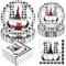 Homlouue 200 PCS Christmas Plates and Napkins, Gnome Plates and Napkins, Christmas Plates Disposable, Christmas Paper Plates and Napkins for Christmas Party Dinner Xmas Winter Holiday Decorations