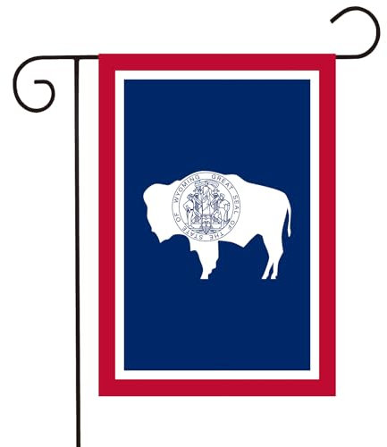 Drapeau de jardin de l'État du Wyoming - 30,5 x 45,7 cm - Double face - Petit drapeau du Wyoming - Très résistant - Couleur vive - Décoration de pelouse - Cadeau pour extérieur et intérieur