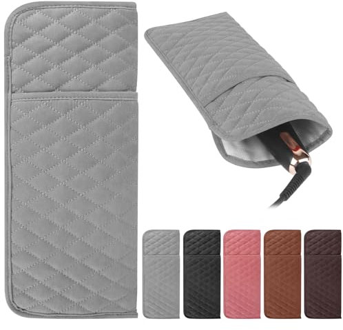 WRORUNER Heat Resistant Hair Tools Organizer Bag Portable Travel Storage Cover Case for Hair Straighteners, Curling Irons, Flat Irons and Hot Styling Tools(13.8 x 5.5)