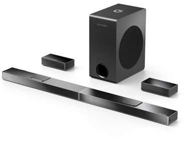 ULTIMEA 5.1.2 Soundbar Kompatibel mit Dolby Atmos, Heimkino Surround Sound System, 8“ Wireless Subwoofer, Soundbar für TV, 2 nach Oben gerichtete Treiber, 4K HDR, Nova S80 (2025 Upgraded Speakers)