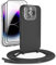 DiDaDi Handykette für iPhone 16 Pro, Handyband Kompatibel mit iPhone Hülle mit Band Handyhülle für Smartphone zum Umhängen Schutzhülle mit Kordel Silikon Case (Schwarz, iPhone 16 Pro)