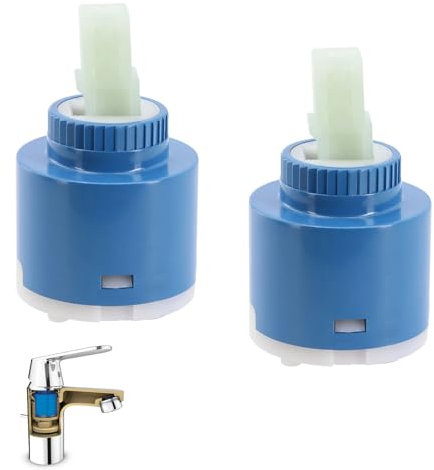 Cartucho de Cerámica,2 Pcs 35 mm Cartucho,Cartucho de Grifo de Cerámica,Cartucho de Cerámica para Grifo,Cartucho Ceramica para Grifos Mezclador Grifo de Lavabo y Grifo de Ducha Grifo de Cocina (35MM)
