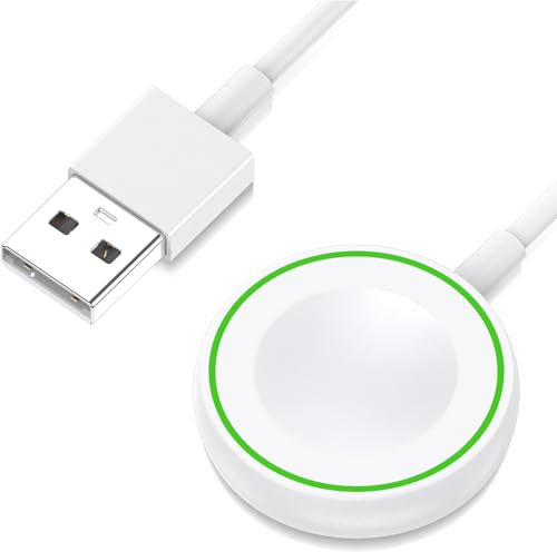 Estación de Carga Inalámbrica para Apple Watch Series 10/9/8/7/6/5/4/3/2/SE/Ultra, Cargador Inalámbrico Rápido, Base de Carga Magnética- Blanco
