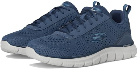 Skechers Herren TrackSchuhe | Sneaker, Taupe/Navy, Beige, Schnürung, Maschinen waschbar, Herren, Schuhe