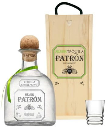 Personalised Patron Silver Tequila Gift Set with Shot Glasses - 70cl (40% ABV)