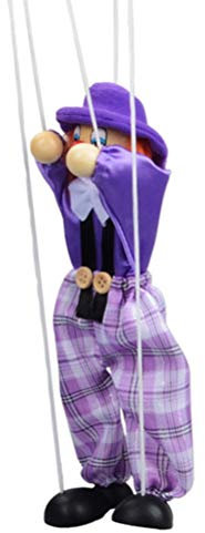 Marionetta con Cordino, Marionetta con Cordino Colorato Divertente, Marionetta in Legno da Clown Vintage, Marionette con Cordino, Burattino a Mano Giocattoli Artigianali Bambola