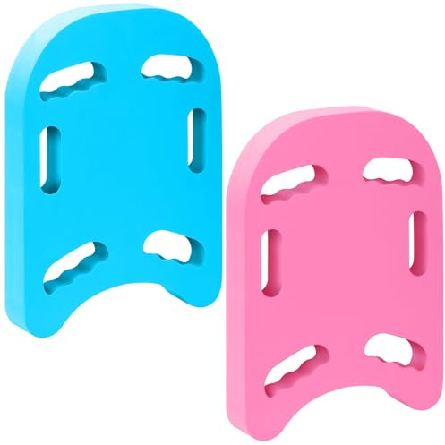 Relaxgiant 2 Pc Swimming Kickboard Adult Kid, 6 Hand, Blue,Pink