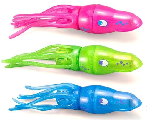 MASINIES 3PCS Oktopus Schwimmen Fisch Spielzeug Tauchen Tintenfisch Pool Bad Spielzeug Roboter Elektrische Sprinkler Schwimmen Training Zubehör