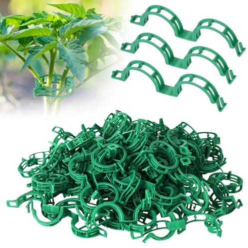ABOHU 100 Pcs Plant Support Clips, Reusable Vine Grape Tomato Plant Support, Flower Stem Garden Clips for Climbing Plants, Fixing Tomatoes, Cucumbers, Healthier Vegetable Growth