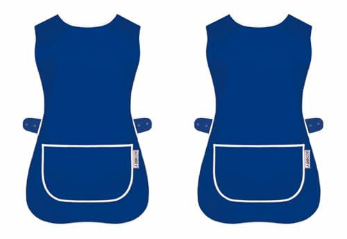 LINEN CLOSET Womens Tabards with Pockets for Men Ladies Cleaning Catering Chef Kitchen Aprons Unisex Hygea Tabard Apron Work Tabards