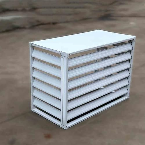 CVERTHAF Brise-Vue décoratif pour climatiseur en Aluminium, Protection pour climatiseur extérieur, Support de Poubelle, Grille de Protection pour condenseur extérieur (Blanc, 100 x 50 x 70 cm)