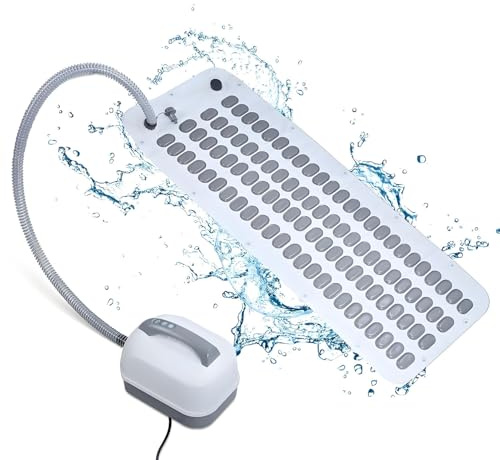 Whirlpool-Sprudelmaschine, wasserdichte Whirlpoolmatte für die Badewanne, 6-stufige Massagedüsen, Fernbedienung und rutschfeste Saugnäpfe für Ganzkörperentspannung (weiß) Regular114CM