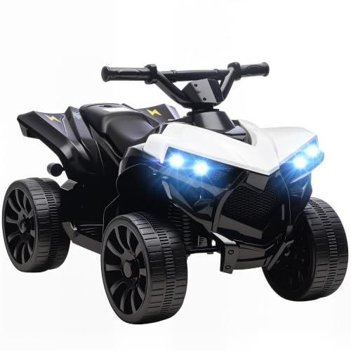 AIYAPLAY Kinder Quad Elektro 6V Elektrischer Kinderquad 37-72 M. Weiß | Musik, Vorwärts-, Rückwärtsfunktion, LED-Scheinwerfer, Kinderfahrzeug Elektro-Quad für Kinder