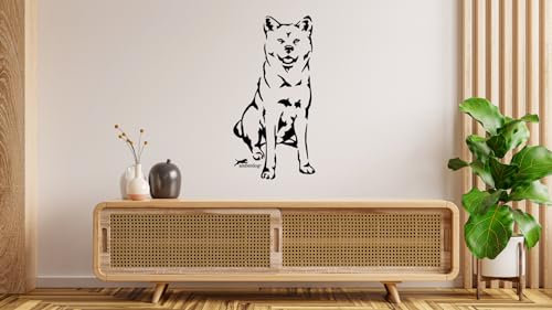 Akita Autoaufkleber Fensterfolie Art.Nr.AT0177 Aufkleber für Auto Wohnmobil Wohnwagen Autoaufkleber amberdog (20x15cm, schwarz)