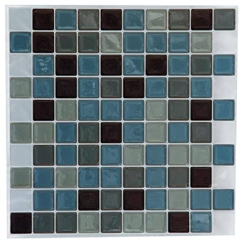 Atmosphera - Set von 2 Aufklebern, Fliesen, 26x26 cm Caro - Blau