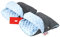 BABYLUX MUFF Handmuff PLÜSCH Handwärmer für Kinderwagen Buggy Handschuh 2 Stück (4. Grau + Minky Blau)
