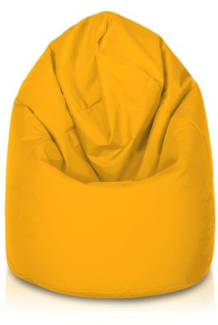 Bepouf - Pouf a Sacco Morbido in Poliestere con Imbottitura in Palline di Polistirolo, Poltrona a Sacco Adatta per Camera e Salotto - Dimensione Media 110x70, Colore Giallo