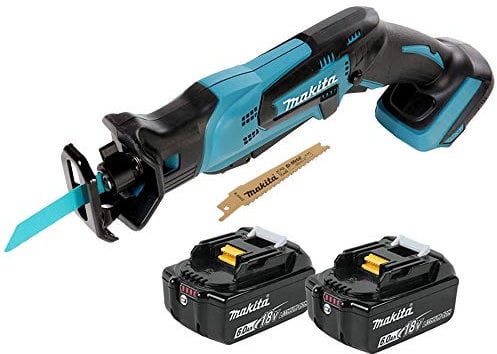 Makita DJR183 18V Cordless Li-ion Mini Reciprocating Saw with 2 x 6Ah Batteries, 18 V