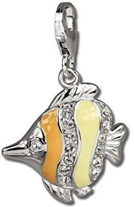 SilberDream Anhänger Charm Südsee-Fisch bunt 925 Echt Silber Zirkonia D2FC677 EIN schönes Geschenk zu Weihnachten, Geburtstag, Valentinstag für die Frau
