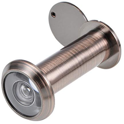 sourcing map Mirilla de la puerta de bronce de 200 grados para puertas de 55 mm a 90 mm, acabado de cobre antiguo